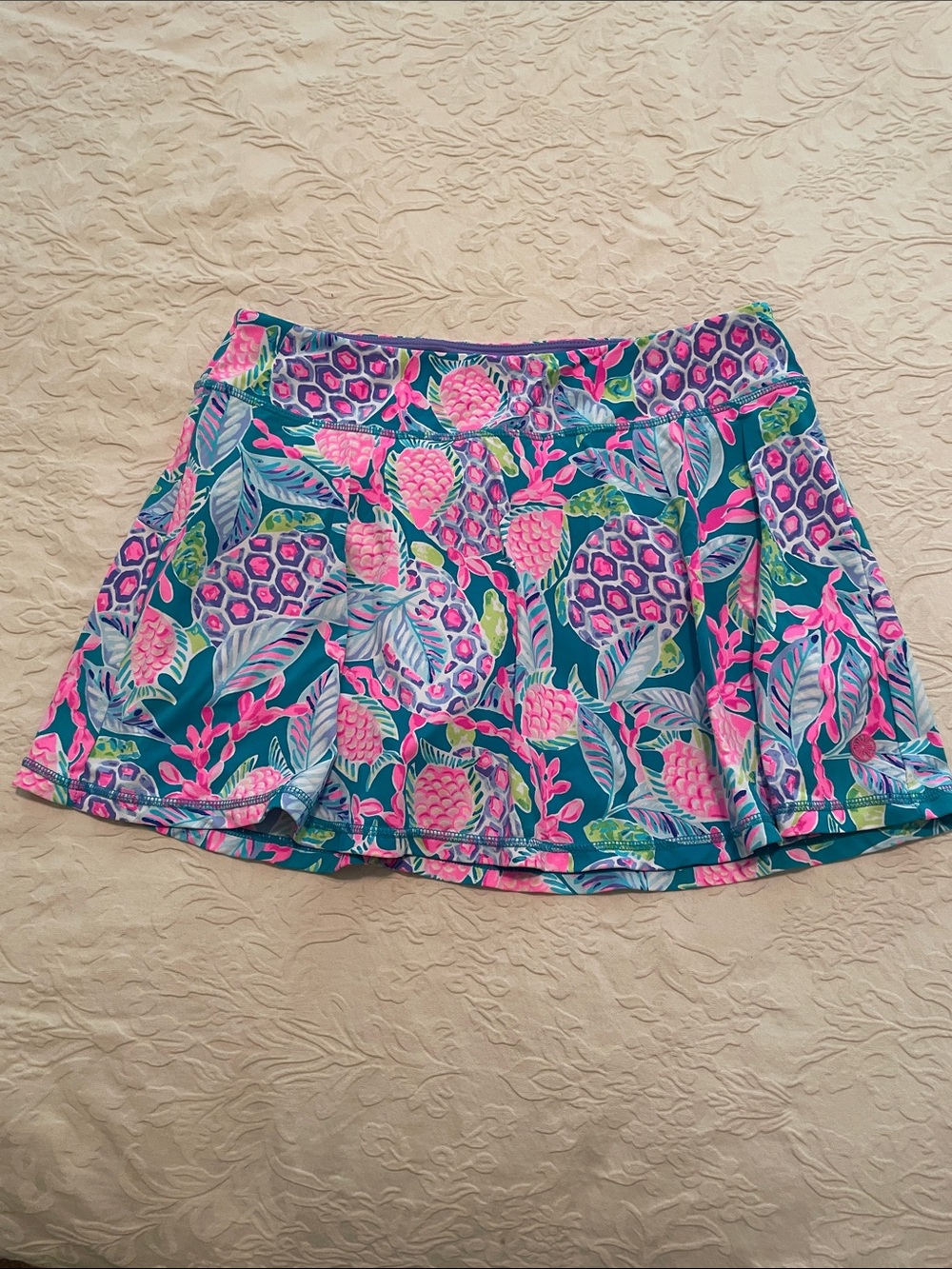 Lilly Pulitzer Pineapple Print Skort in Pink & Teal